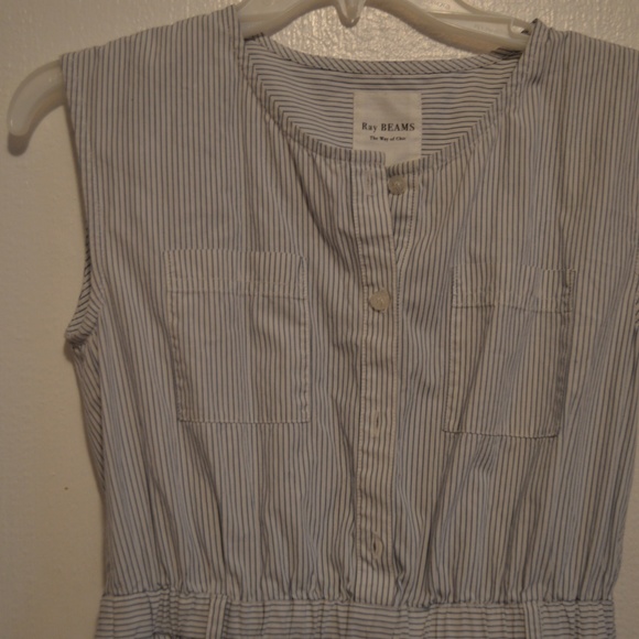 Ray Beams Blue and White Stripes A-line Dress - Picture 6 of 6